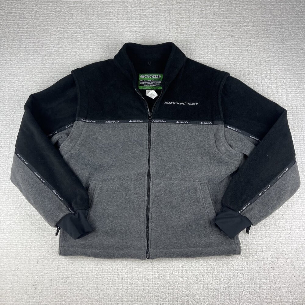 Arcticwear Arctic Cat Fleece Full Zip Jacket Sz S Grey Flex Fleece Snowmobile